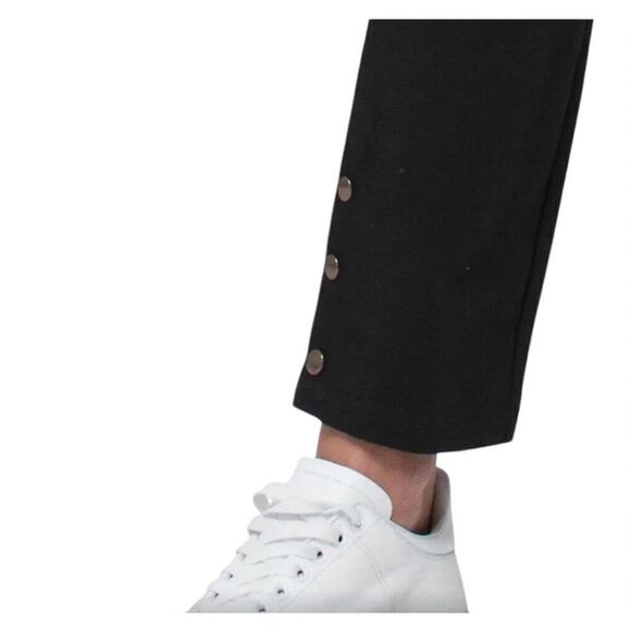 Anine Bing Black Tuxedo Snap Button Accent Pants Size Medium - Picture 3 of 9